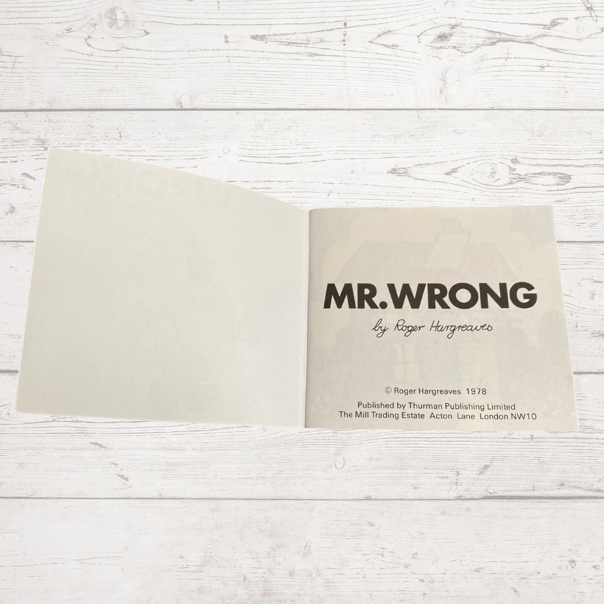Mr. Wrong by Roger Hargreaves. Original 1970s The Mr Men series. 1978  edition.Great gift idea