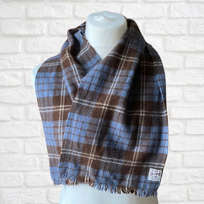 Vintage Tartan 60s mod style Duggie Wool Scarf with Fringing. Great gift idea