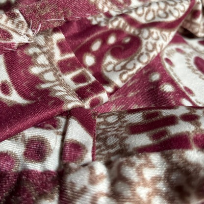 Vintage 70s Long-Sleeved Abstract Print Maxi Dress with Matching Belt . Approx UK size 8-10