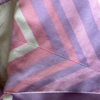 Stunning 70s Pink, Purple, and White Sleeveless Maxi Dress with Dagger Collar - Lisa Young, London . Approx UK size 8-10