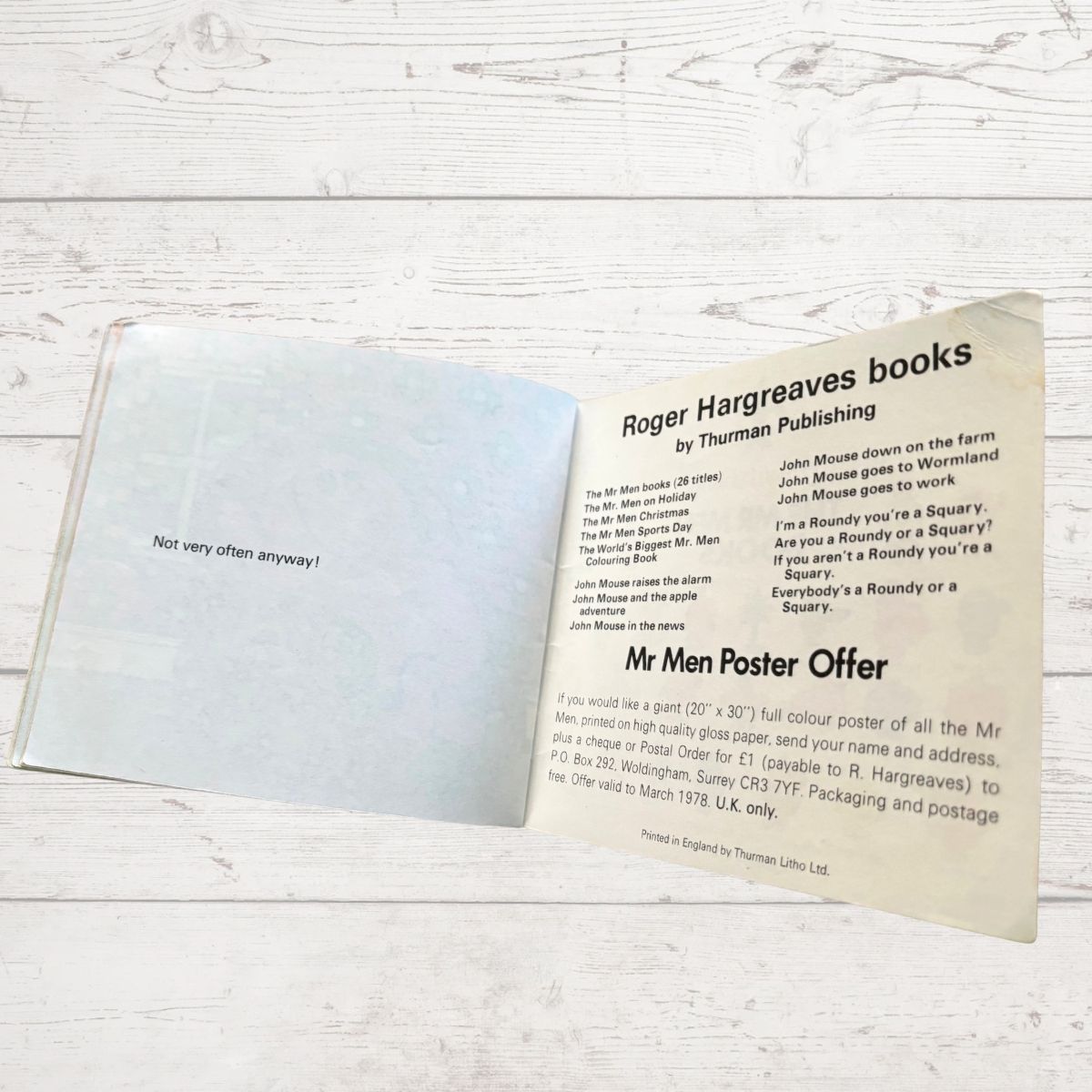 Original 1970s Mr Men Book, Mr Jelly by Roger Hargreaves. 1976. Great gift idea