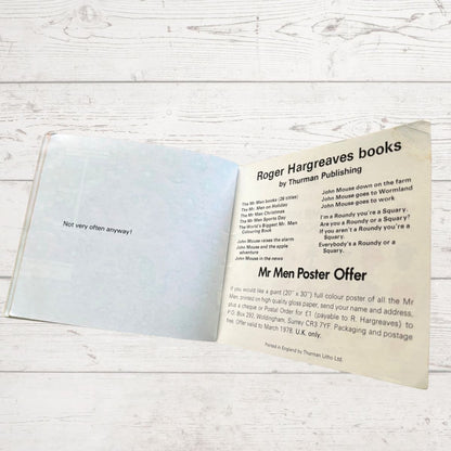 Original 1970s Mr Men Book, Mr Jelly by Roger Hargreaves. 1976. Great gift idea