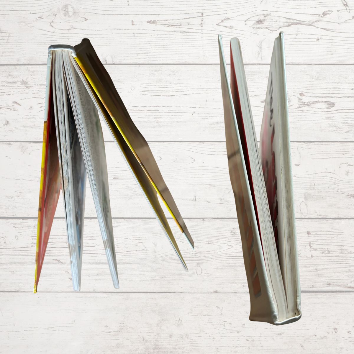 Close up of book ends 