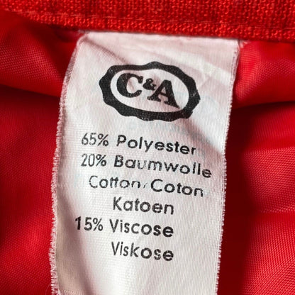 80s Red Vintage Midi Skirt with Contrasting Belt.Approx UK size 8-10