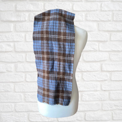 Vintage Tartan 60s mod style Duggie Wool Scarf with Fringing. Great gift idea