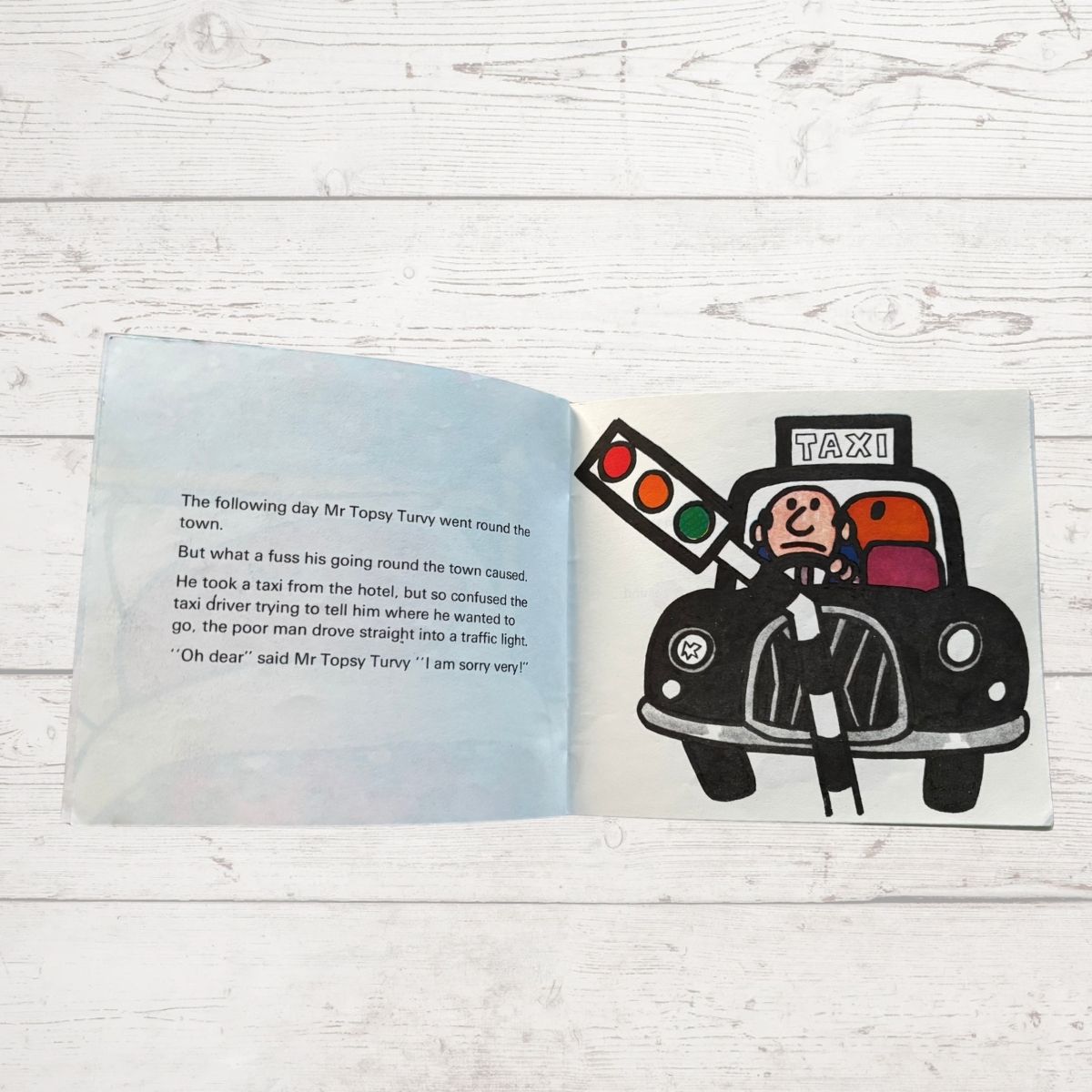 Mr Topsy - Turvy In a taxi which has crashed 