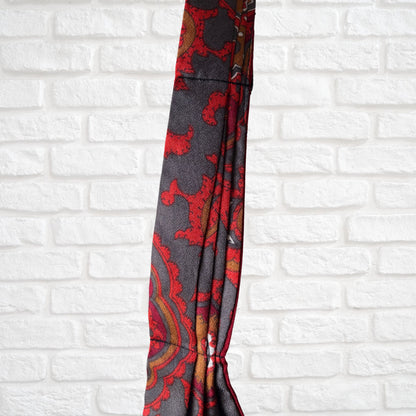 60s/70s Mod Style Red,Grey, White and Brown Paisley Print Vintage Tootal Cravat