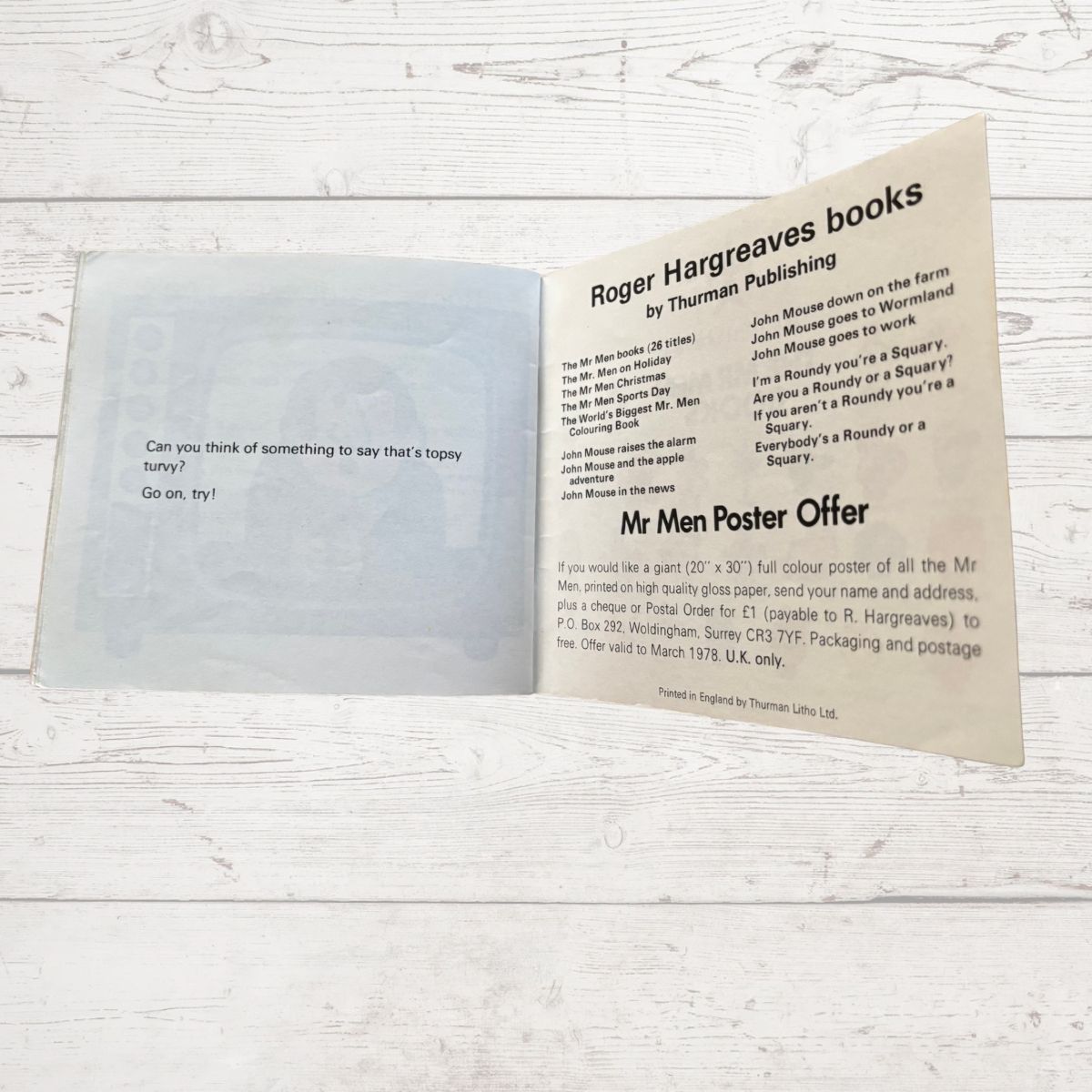 Text of last page of Mr Topsy - Turvy 