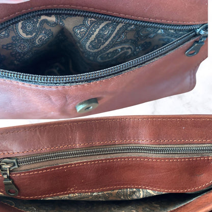 Large Brown Leather Vintage Shoulder/Crossbody Bag with Adjustable Strap