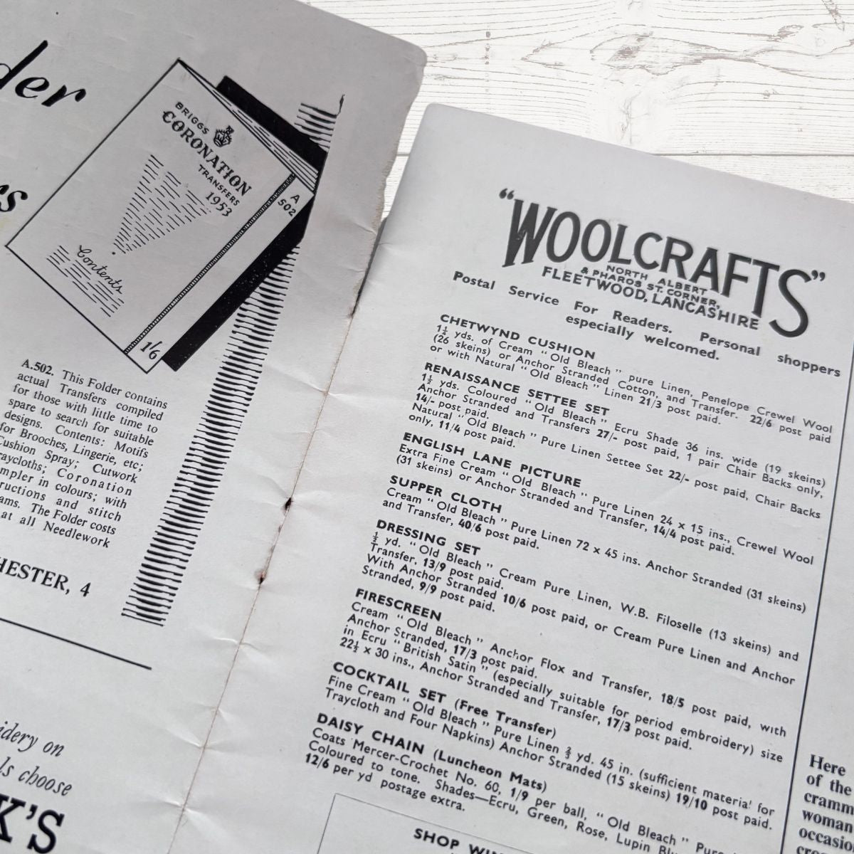 1950s magazine on a white surface