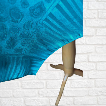 Dark Turquoise Large Square Vintage Textured Print Scarf.  Great Gift idea