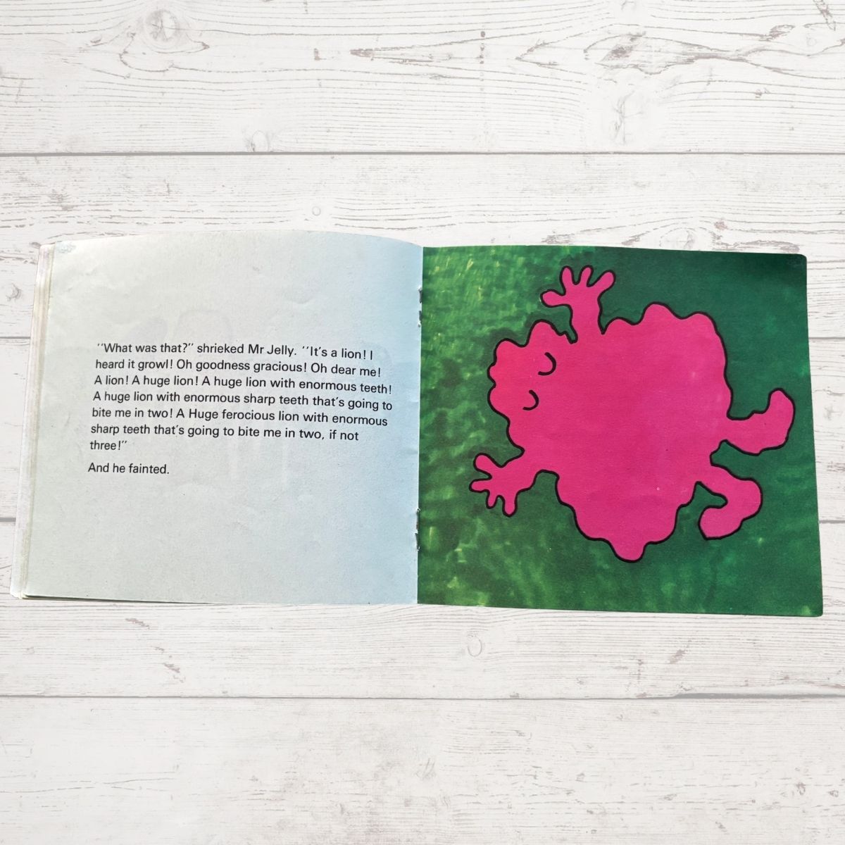 Mr Jelly lying on the grass after fainting 