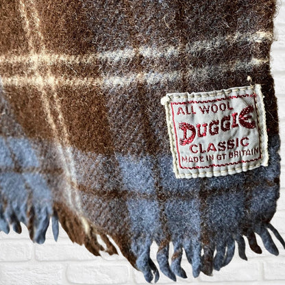 Vintage Tartan 60s mod style Duggie Wool Scarf with Fringing. Great gift idea