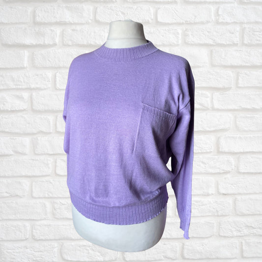 Y2K super soft,  lilac vintage Sisley jumper . Approx UK size 18-22