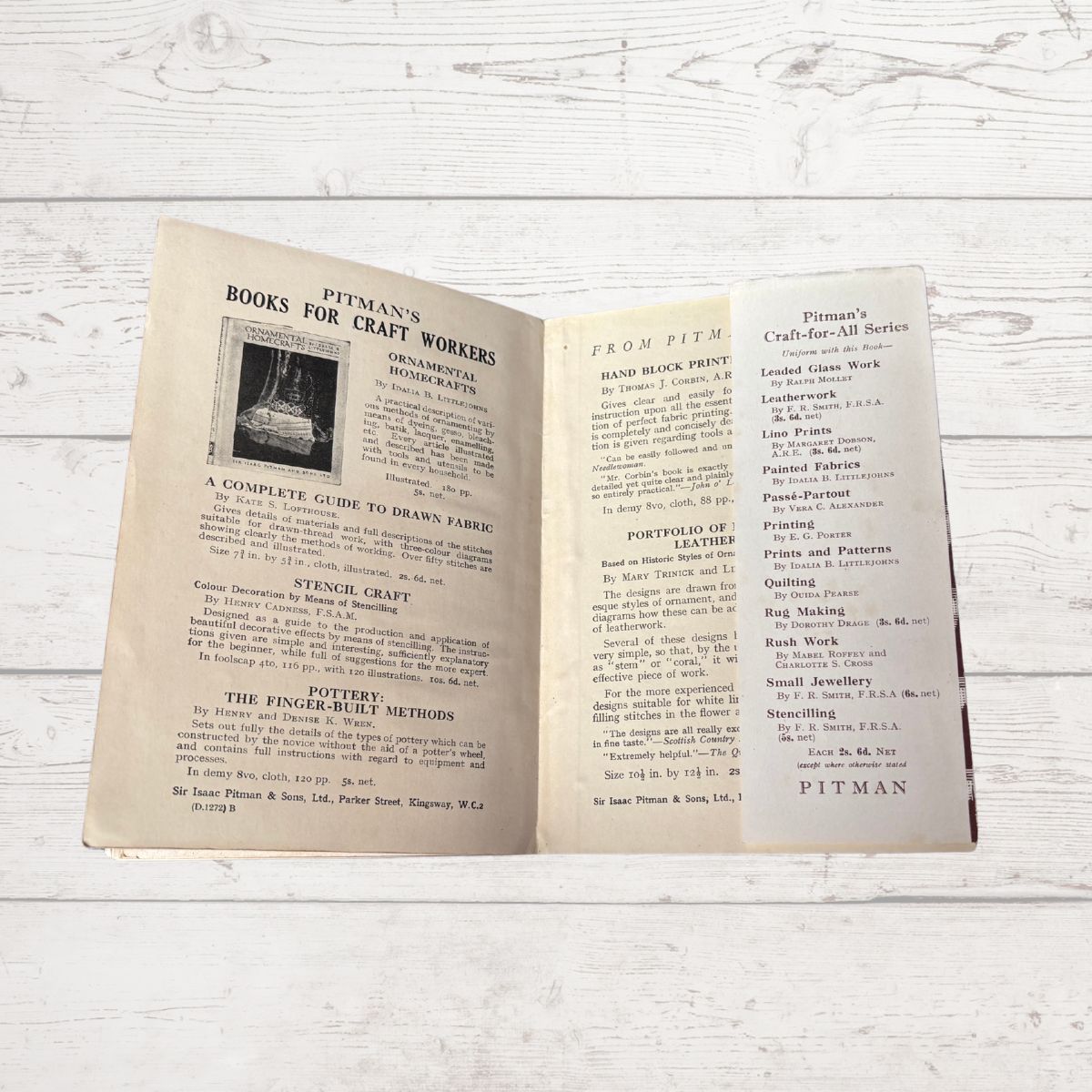 Pitman’s Craft for All Series : Glove Making. 1940s Hardback Vintage Book with Dust Jacket