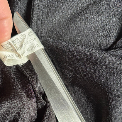 Vintage 80s Black Batwing Sleeved Top with Sparkly Gold Piping. Approx  UK size 12-14