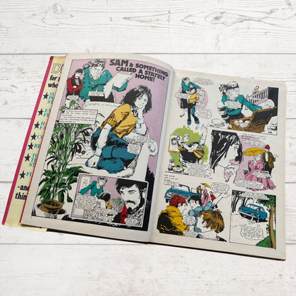 Vintage Diana annual 1976 / story on a white wood background 