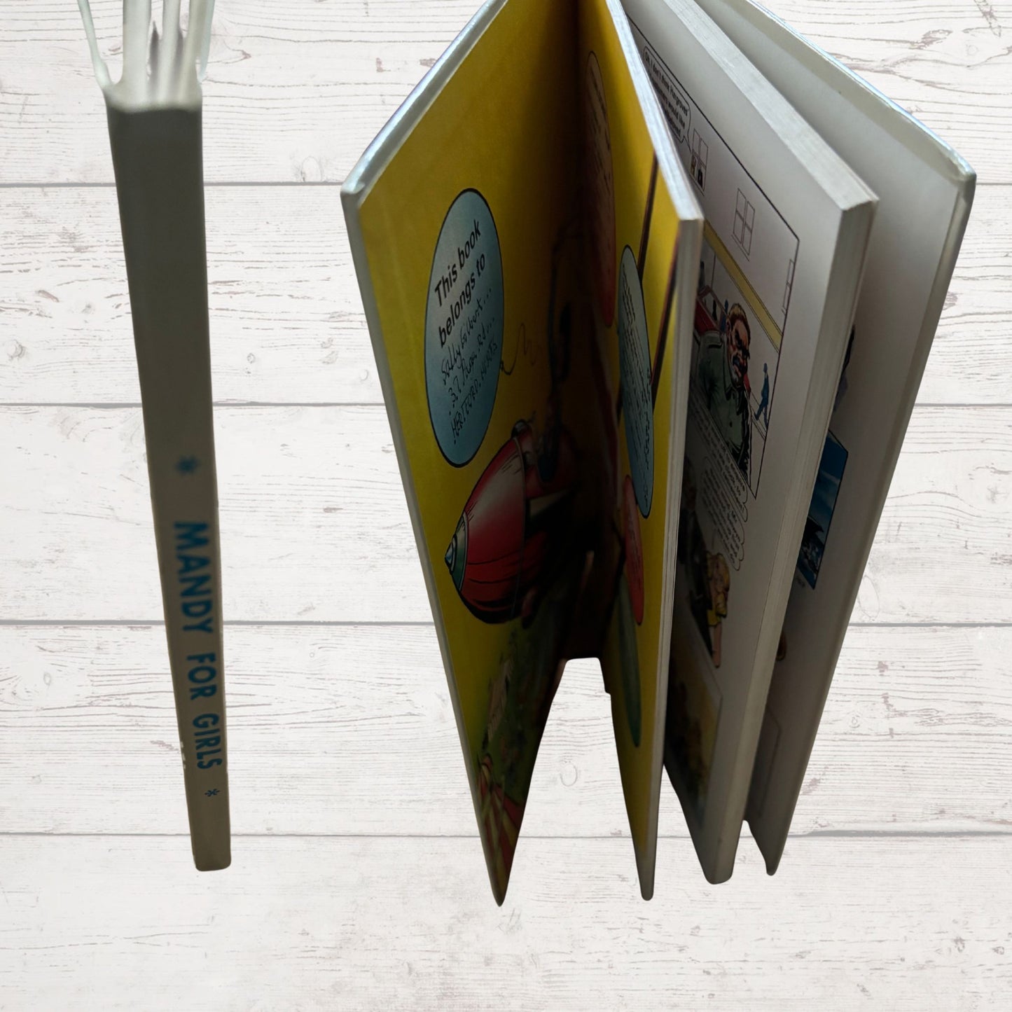 Mandy for Girls 1983 annual  spine detail  On a white background.