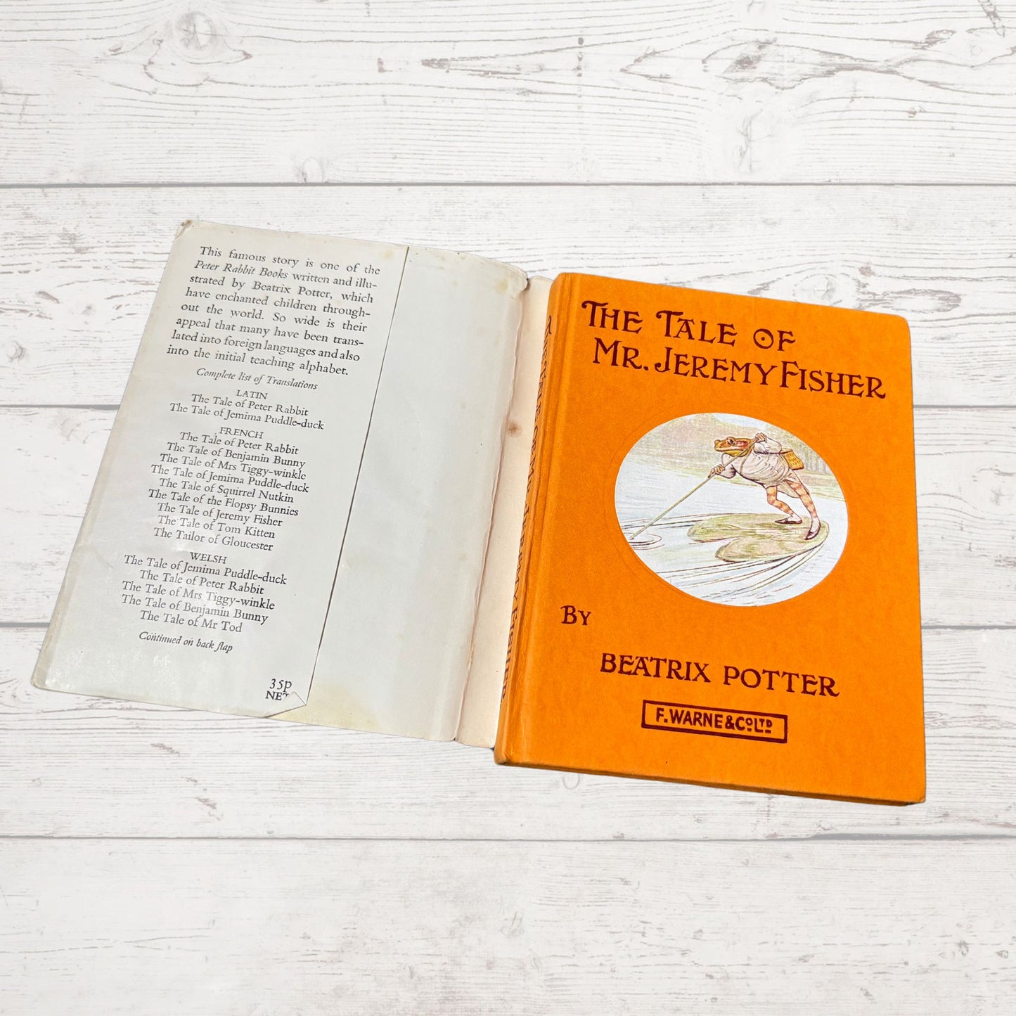 The Tale of Mr. Jeremy Fisher. Vintage Beatrix Potter book. 1971 edition