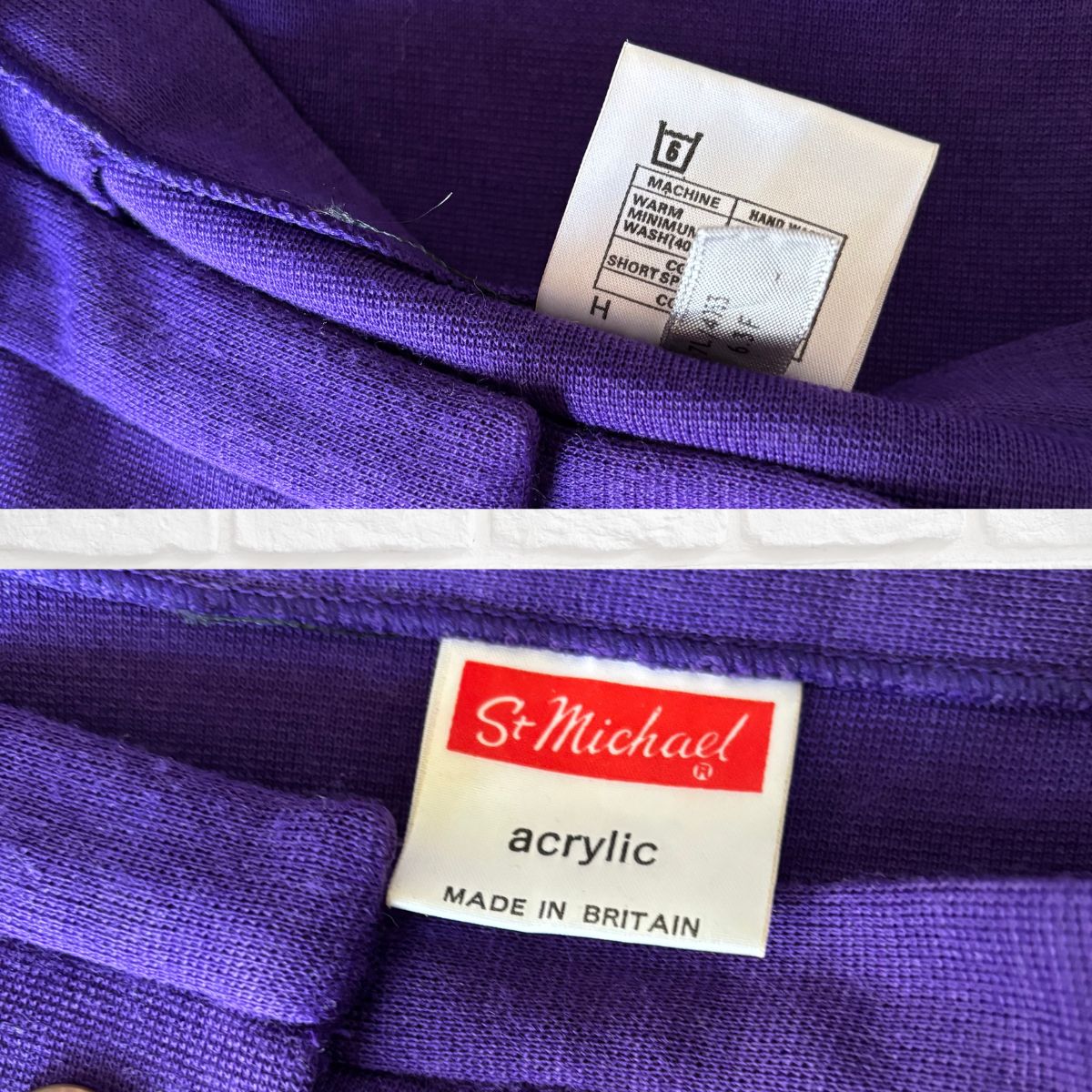 60s/70s Purple A Line Mini Skirt with Cute Floral Embroidered Pocket.Approx UK size 8-10