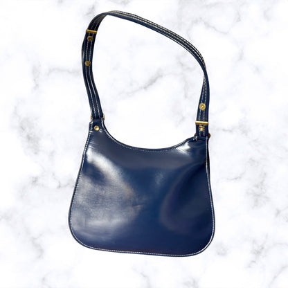 60s Navy Blue Mod Style Vintage St. Michael Shoulder Bag