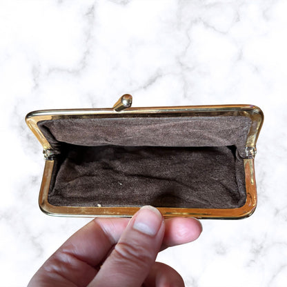 Vintage Cream, Blue, Green and Pink Small Wool Tapestry Coin Purse