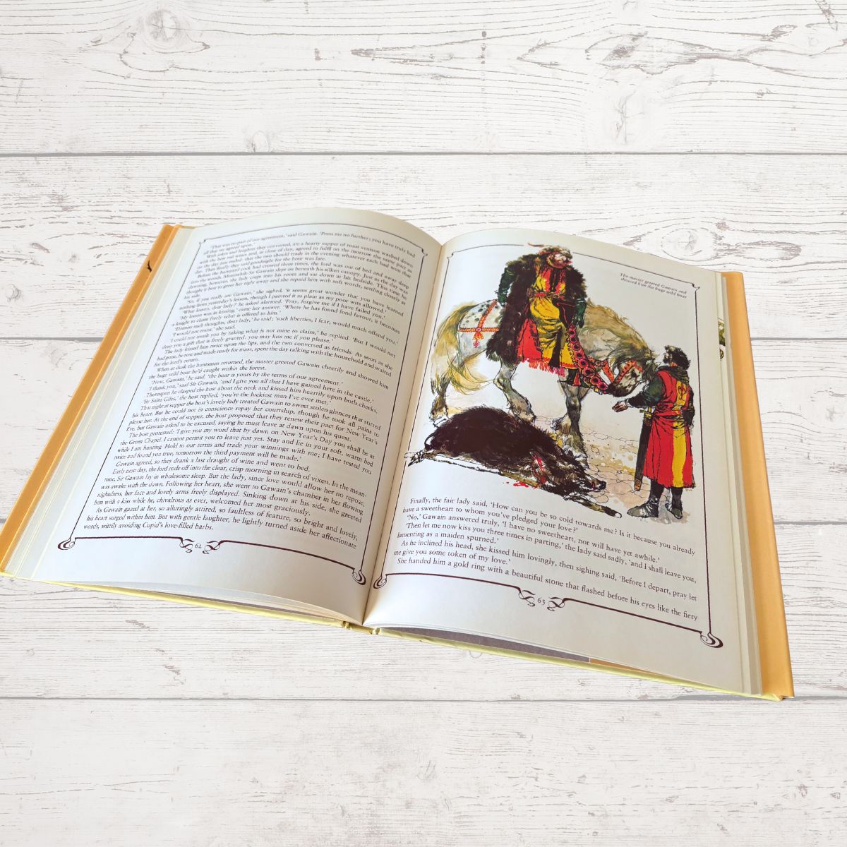 Vintage book of Arthurian legends illustrated by Victor Ambrus On a white background 