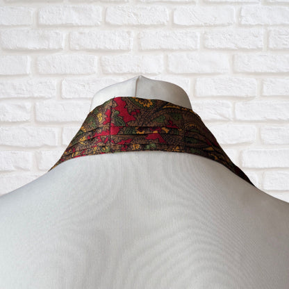 60s/70s Mod Style Red,Green, Yellow and Brown Paisley Print Vintage Tootal Cravat