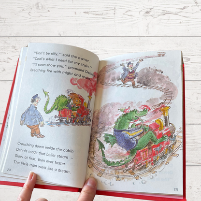 Dennis the Dragon finds a new job. 1980s Vintage Ladybird Book.Great gift idea
