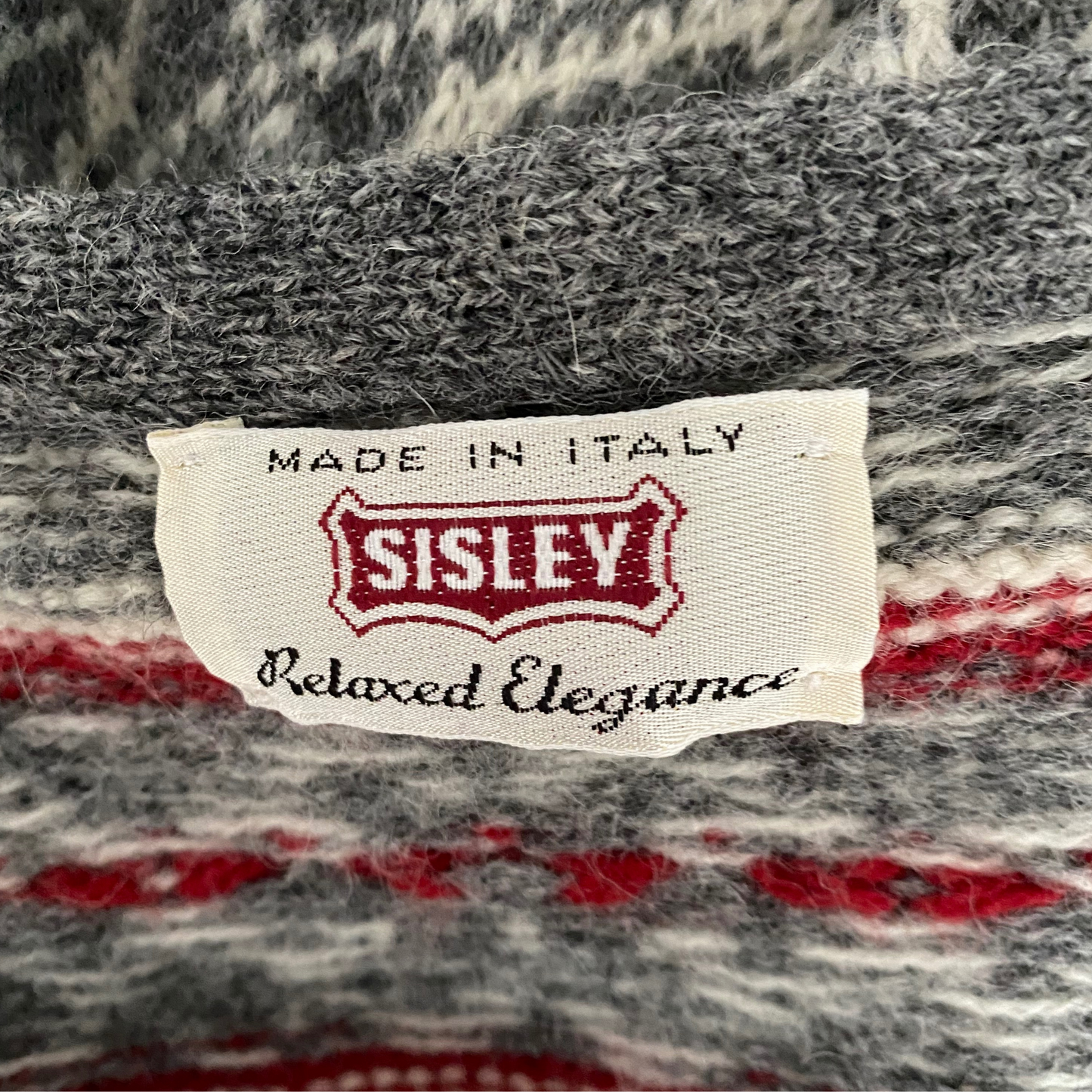 Premium quality wool jumper - label close-up
