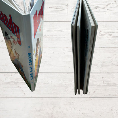 Vintage 1986 Mandy for Girls annual spine on a white background