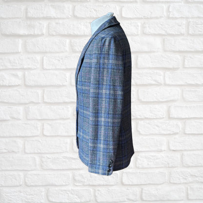 Vintage 80s Pendleton Blue and Grey Checked Blazer. Approx UK size 10-12