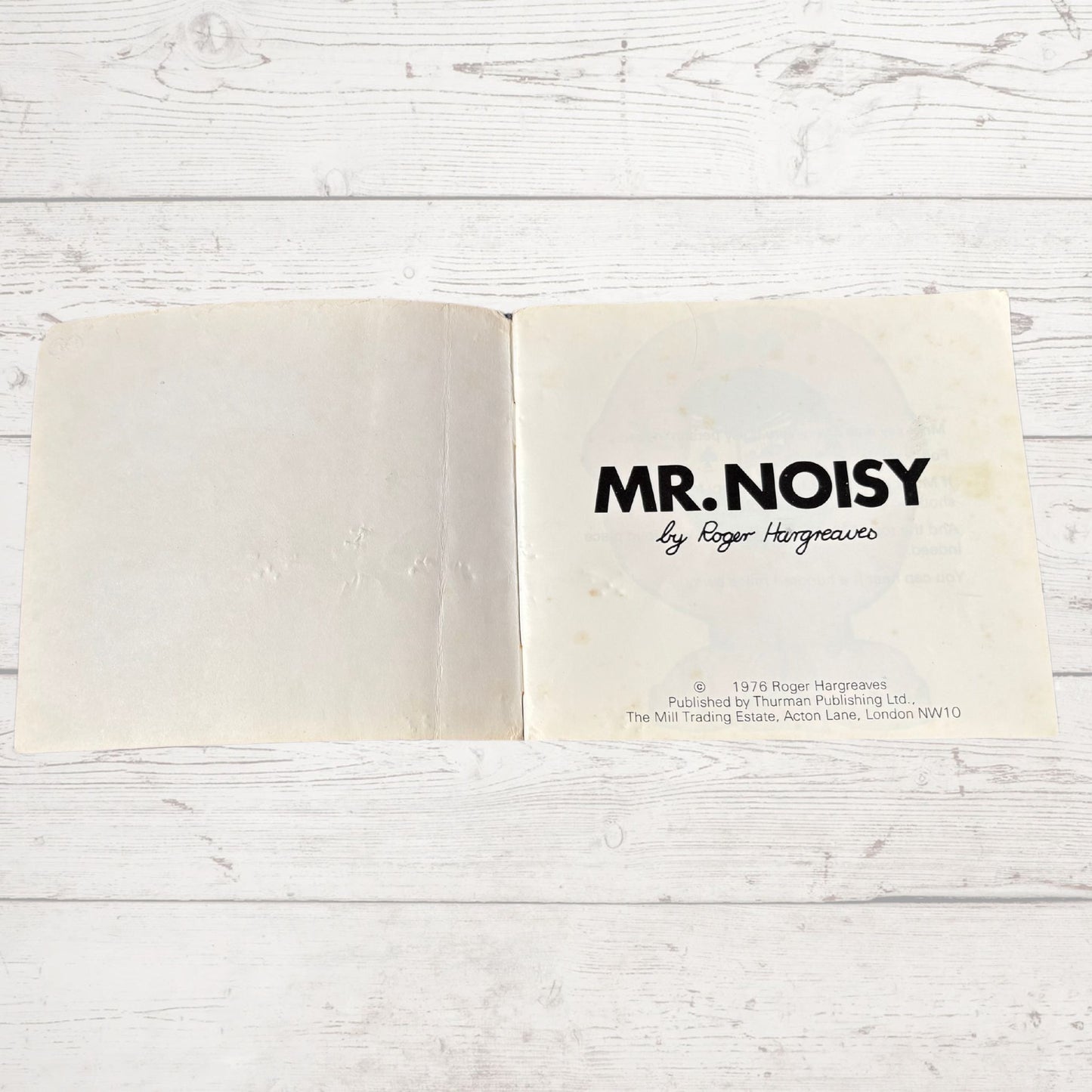 Mr. Noisy by Roger Hargreaves. Original 1970s The Mr Men series. 1976 edition.Great gift idea