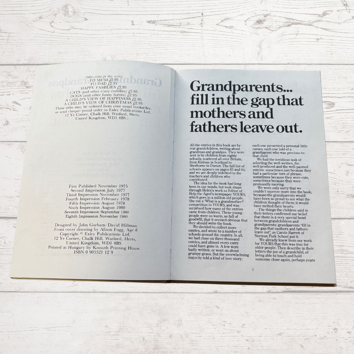 Grandmas and Grandpas. A 1980s Vintage Gift Book written and illustrated by Children.Great Gift Idea