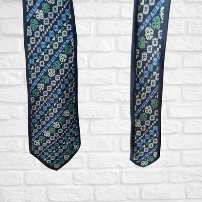 Geometric Print Italian Silk Vintage Tie by Mila Schön
