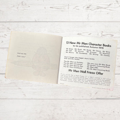 Mr. Small by Roger Hargreaves. Original 1970s The Mr Men series. 1972 edition. Great gift idea