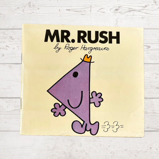 Mr. Rush  by Roger Hargreaves. Original 1970s The Mr Men series. 1978 edition. Great gift idea