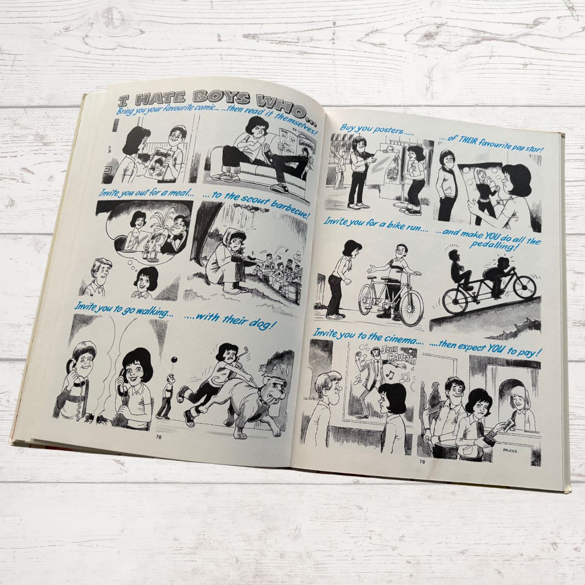 Mandy for Girls 1983 annual  open on the comic story page  On a white background