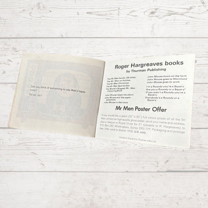 Mr. Topsy - Turvy by Roger Hargreaves. Original 1970s The Mr Men series. 1972 edition. Great gift idea