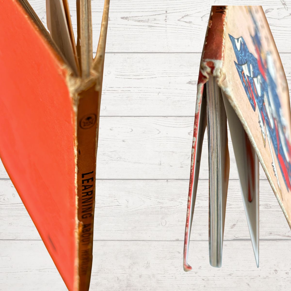 Close-up of vintage ladybird book boards 