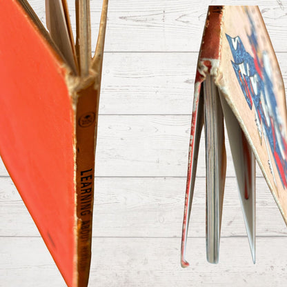 Close-up of vintage ladybird book boards 