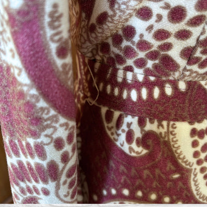 Vintage 70s Long-Sleeved Abstract Print Maxi Dress with Matching Belt . Approx UK size 8-10