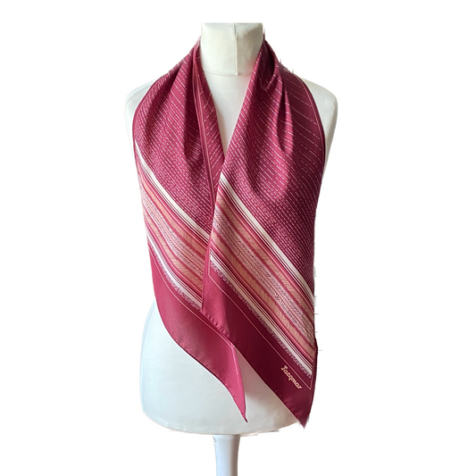 Plum, pink and cream striped scarf - Add a pop of colour to your ensemble.