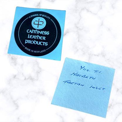 Vintage Textured Black Leather Clasp Top Purse/Wallet with Red Tartan Insert  - Stylish and Practical