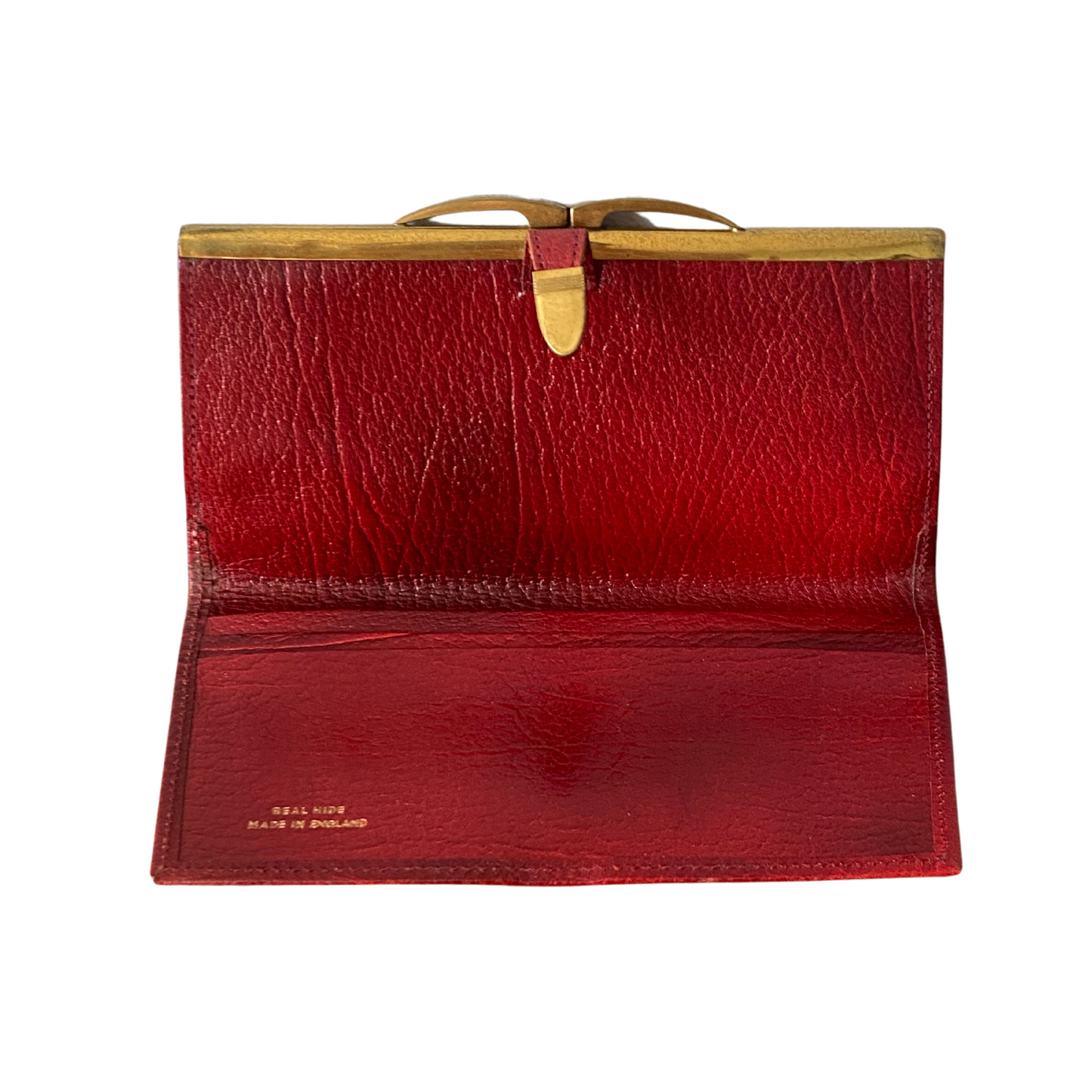 British-made red leather purse/wallet with ample space for essentials