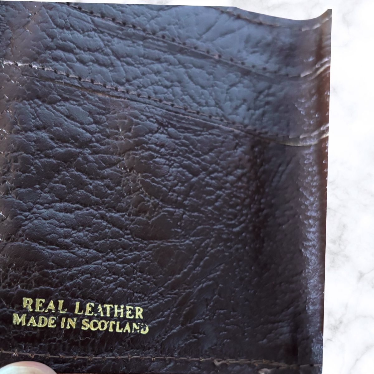 Vintage Textured Brown Leather Clasp Top Purse/Wallet - Stylish and Practical