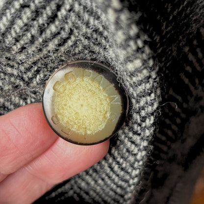 Black and White Herringbone Wool Vintage Blazer by Les Copains. Approx UK size 14-16