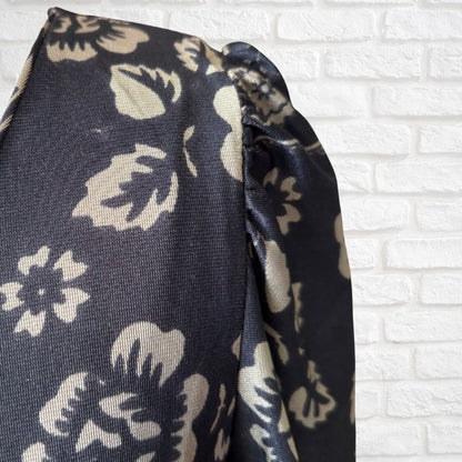 Black & Gold Medieval Style 70s Vintage Maxi Dress by Sybil Zelker at Polly Peck . Approx UK 10