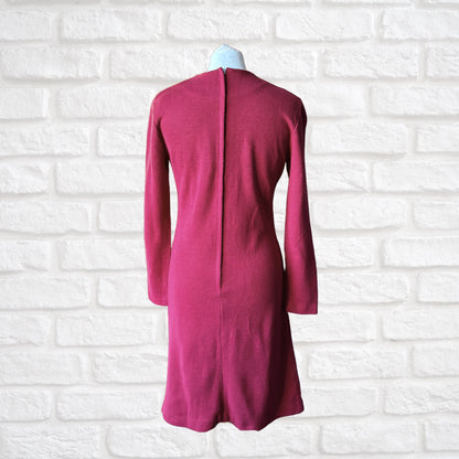 Vintage Dark Red 60s Mod Style Scooter Dress .Approx UK size 8-10