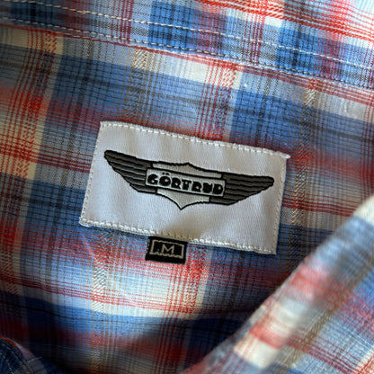 Vintage Checked Western Style Shirt with Black Piping  - Classic Retro Style. Approx UK size S- M ( men) 10-14 ( women)